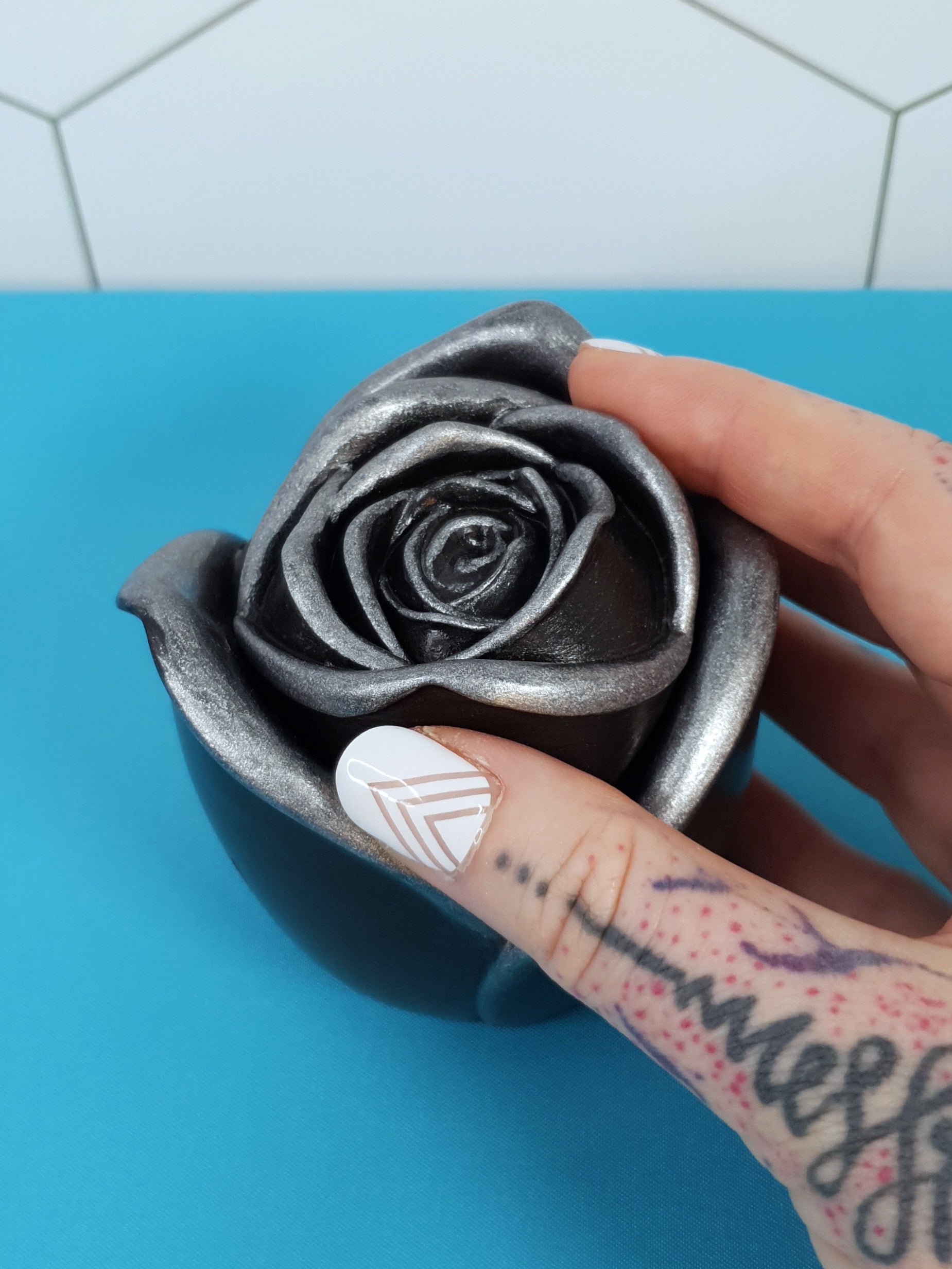 Bougeoir rose – plusieurs finitions possible -