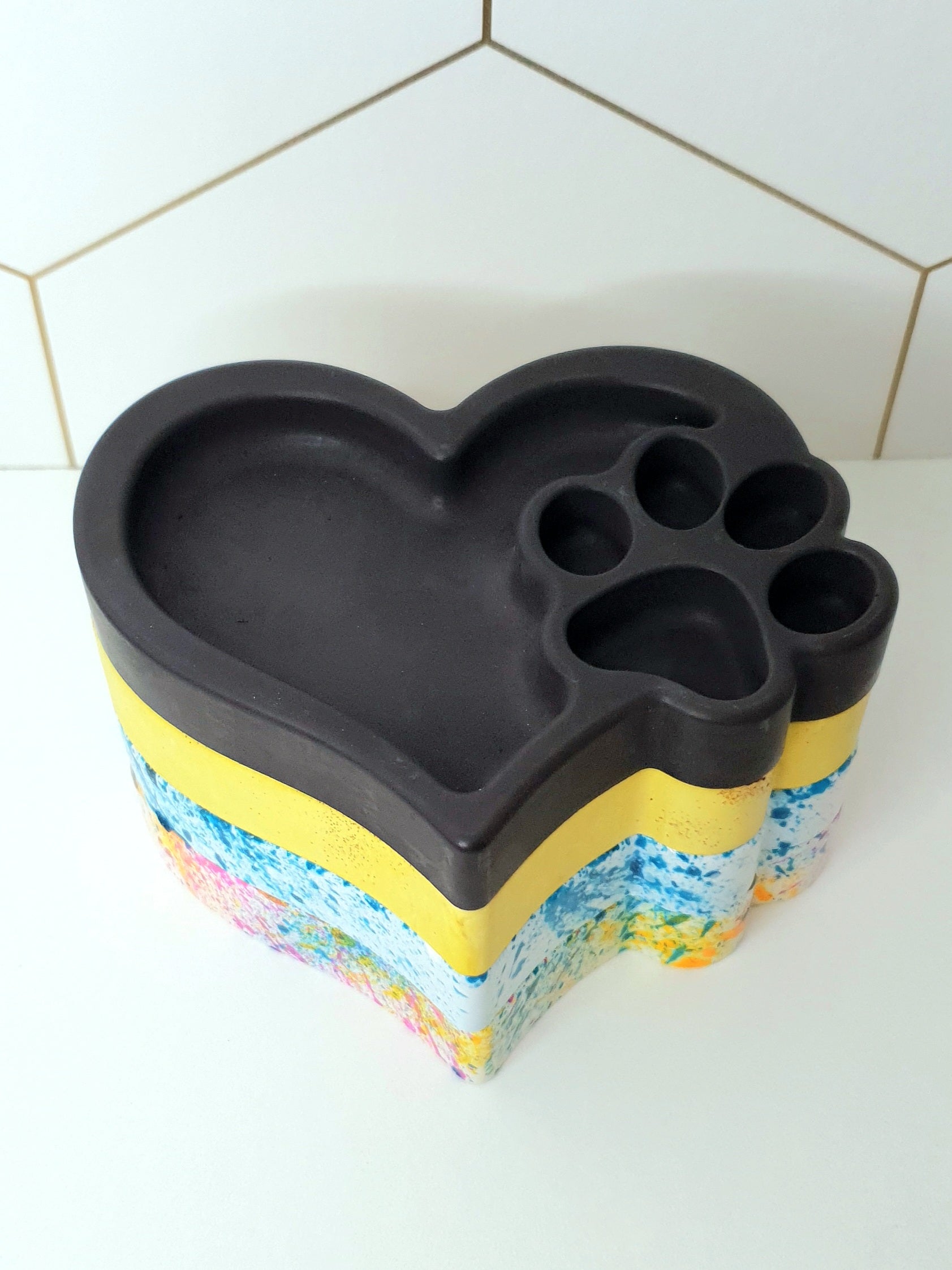 Mini vide-poche coeur & patte personnalisé – plusieurs finitions possible -