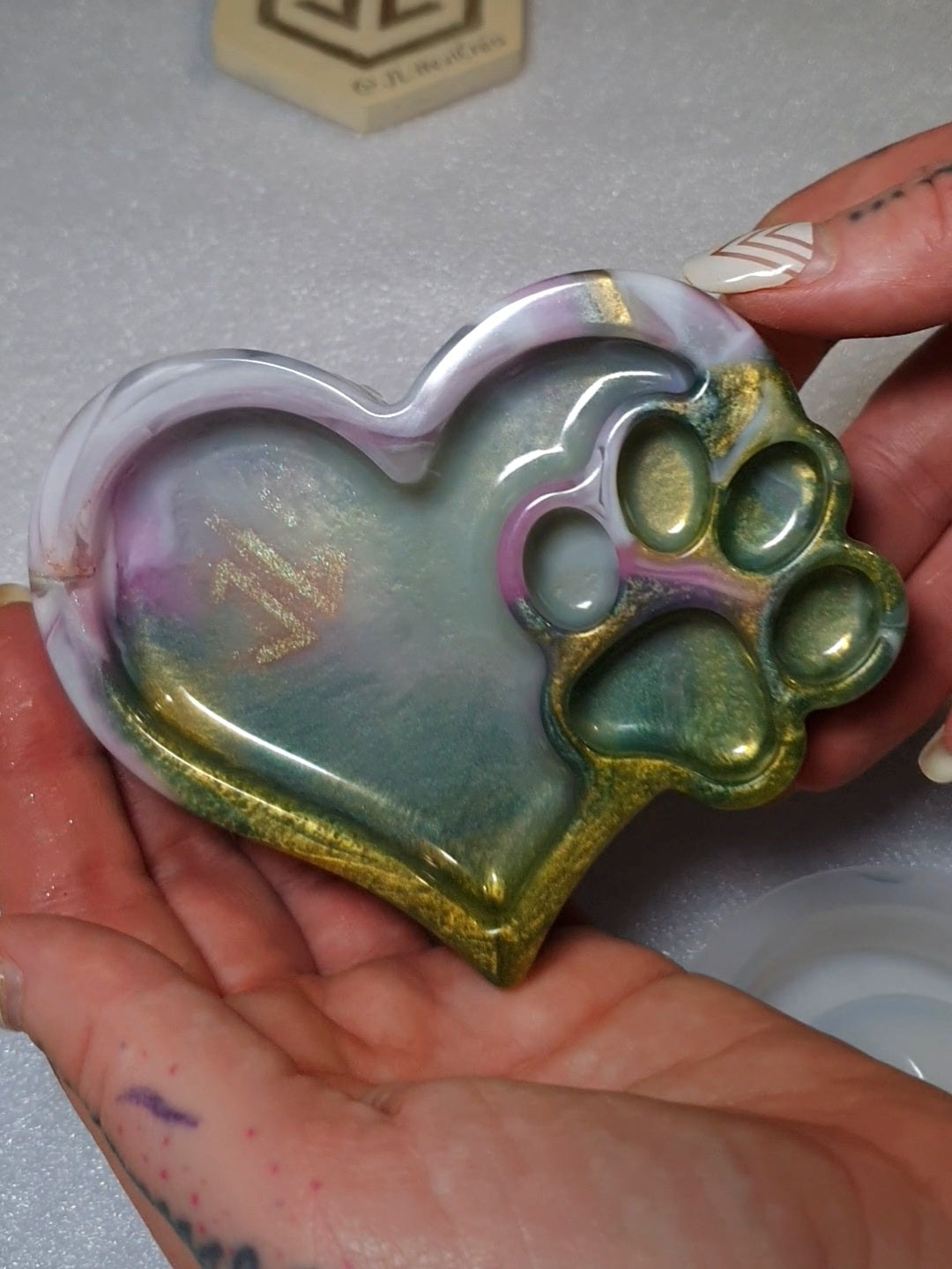 Mini vide-poche coeur & patte personnalisé – plusieurs finitions possible -