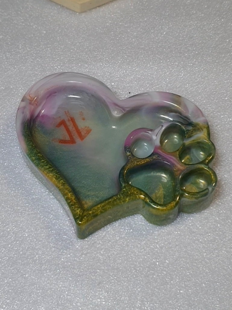Mini vide-poche coeur & patte personnalisé – plusieurs finitions possible -